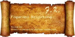 Fogarasi Krisztina névjegykártya